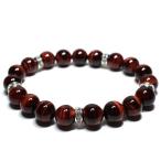 ロンデルデザインブレスレットレッドタイガーアイ10mm天然石パワーストーン