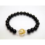 九尾の狐手彫り玉水晶金色入り12mmオニキスブレスレット天然石パワーストーン