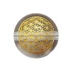 フラワーオブライフ 水晶 彫刻ビーズ 金入り 16mm 彫刻 一粒売りビーズ 天然石 風水 パワーストーン