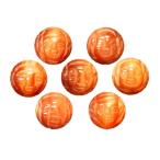 七福神オレンジタイガーアイ立体手彫り玉セット12mmセット彫刻ビーズ天然石...