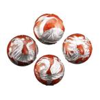 四神獣セット龍紋メノウ銀彫り彫刻ビーズ10mm玉青龍・朱雀・白虎・玄武天然...