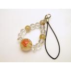 招財進寶彫刻ビーズルチルクォーツ赤色入り12mmサークルストラップ1個売り...