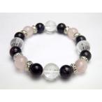 天然石四神獣ブレスレットローズクォーツ＆アメジスト＆四神獣水晶パワーストー...