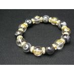 本格派 存在感＆重量感抜群 戦国武将七人衆 金彫り家紋数珠ブレスレット 金彫家紋水晶 天眼石 天然石 ...