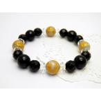 アクアマリン金龍彫りオニキスブレスレット五爪龍豪華絢爛天然石パワーストーン