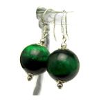 グリーンタイガーアイ16mmピアス風水パワーストーン