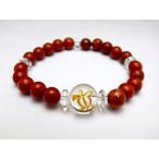 水晶ホヌ金彫り12mmレッドジャスパーブレスレット天然石パワーストーン