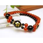 天然石戦国武将前田利家オニキスレッドメノウ二連ブレスレット天然石風水パワー...