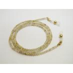 ルチルクォーツ32面カット3mmメガネチェーンめがねホルダーマスクチェーン...