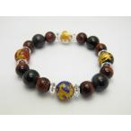 天然石四神獣ブレスレット各種金彫り12mmレッドタイガーアイブルータイガー...