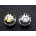 Yahoo! Yahoo!ショッピング(ヤフー ショッピング)ほっこり 猫の足跡 猫の肉球ビーズ 水晶 10mm玉 選べる金彫り・銀彫り 手作りにオススメ 天然石 パワーストーン