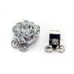 ネックレスクラスプ パールジュエリーなどの留め具 花13mm 2連タイプ 1個売り