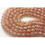 カットビーズアフリカンストロベリークォーツ64面カット8mm一連天然石パワ...