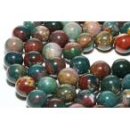 丸ビーズブラッドストーン12mmマルチカラー一連天然石パワーストーン