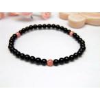 4mm_Simple_3´sブレスレットオニキス＆インカローズ天然石パワー...
