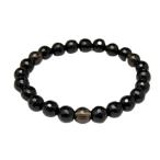 8mm_Simple_3´sブレスレットオニキス＆スモーキークォーツ天然石...