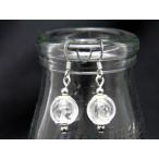 丸型薔薇10mm水晶のピアスレディース天然石のピアスギフトにも最適厄除けお守り