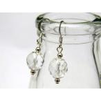 カットビーズ10mm水晶使用のピアスレディース天然石のピアスギフトにも最適...