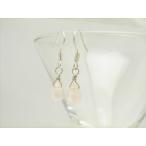 sv925ドロップ型ローズクォーツのピアス8×6mm天然石のピアスギフトに...