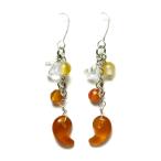 ピアス勾玉カーネリアンレディース天然石のピアスギフトにも最適厄除け/お守り