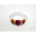 ピンクタイガーアイ6mm水晶ゴールドリング指輪レディースリング指輪パワーストーン