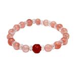 蓮花ブレスレット数珠レッドメノウチェリークォーツ天然石パワーストーン