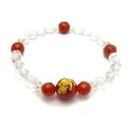 干支寅レッドメノウ虎彫りブレスレット水晶レッドメノウ天然石パワーストーン