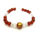 干支寅レッドメノウ虎彫りブレスレットレッドメノウ水晶天然石パワーストーン