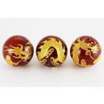 風水パワーストーン彫刻ビーズレッドメノウ18mm金彫り五爪龍1粒売り