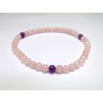 Yahoo! Yahoo!ショッピング(ヤフー ショッピング)4mm_Simple_3´sブレスレット ローズクォーツ＆アメジスト 天然石 パワーストーン