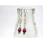 ルビー＆ムーンストーンピアスレディース女性用ギフトに最適天然石風水パワーストーン