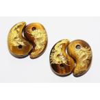 天然石勾玉S龍彫りタイガーアイパワーストーン現代勾玉パワーストーンバラ売り...