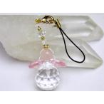 ストラップサンキャッチャー天使ローズクォーツクリスタルプチギフト転勤退職お...