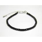 パワーストーンブラックスピネルブレスレット3mmアジャスター付手首回り調節...