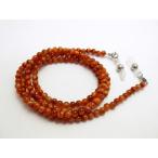 オレンジタイガーアイ3Ａ4mm玉メガネチェーンパワーストーンマスクチェーン...