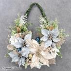 クリスマスリース ポインセチア 玄関 造花 クリスマス リース 壁掛け W-615