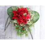 クリスマスリース ポインセチア 玄関 造花 クリスマス リース W-756