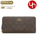 ショッピングコーチ 財布 コーチ COACH 財布 長財布 F59267 59267 ブラウン×ブラック シグネチャー PVC レザー スリム アコーディオン ジップ アラウンド アウトレット レディース