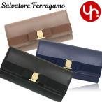 サルヴァトーレ フェラガモ Salvatore Ferragamo 財布 長財布 22 E008 ニュー ヴァラ リボン カーフ レザー ロング フラップ ウォレット レディース