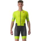 カステリ (Castelli) メンズ トライアスロン トップス Free Speed 2 Race Top (Electric Lime/Niagara Blue)