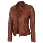 [ параллель импортные товары ]Blingsoul Leahter Jacket For Women | [1314986] Carrie Cognac, 2X