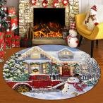 ショッピングsnowman 【並行輸入品】Christmas Snowman Round Area Rugs 5 ft Diameter Indoor Mats Farm