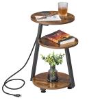 [ параллель импортные товары ]BEWISHOME раунд end стол зарядка стойка имеется боковой стол акцент стол ночник прикроватный 