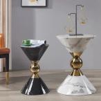 [ параллель импортные товары ]Round Marble Dining Table Set Black Stone/Marble 50 * 45