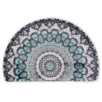 【並行輸入品】WERGHJ Half Round Door Mat,Semi Circle Bathroom Floor Rug,Mandal