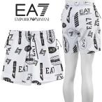 EA7 水着 メンズ インナー付 総柄 サーフパンツ ホワイト 7M000520-AF13069-F0043