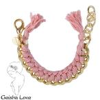 ゲイシャ ラブ Geisha Love ゴールドチェーンブレス ペアルック ローズ Basic Gold n022-Rosa
