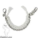 ゲイシャ ラブ Geisha Love シルバーチェーンブレス ユニセックス ホワイト Basic Silver n002-Bianco