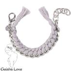 ゲイシャ ラブ Geisha Love シルバーチェーンブレス ユニセックス グレー Basic Silver n024-Ash
