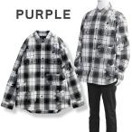 パープル ブランド PURPLE BRAND ネルシャツ オールオーバーパターン セルフ アップリケ P331-PFGG125-MULTI